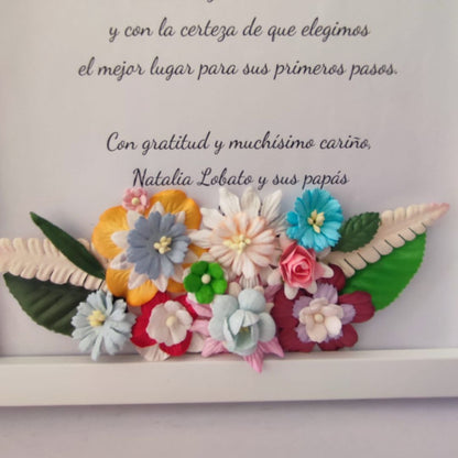 Recuerdo con Flores – Marco de Agradecimiento
