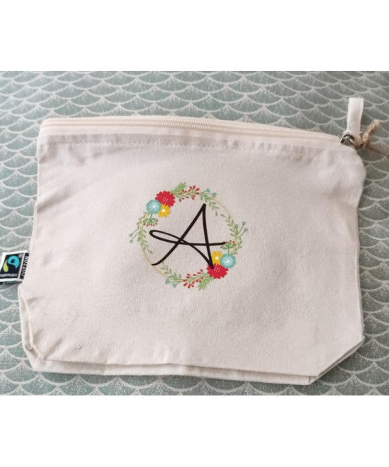 Neceser de algodón inicial floral