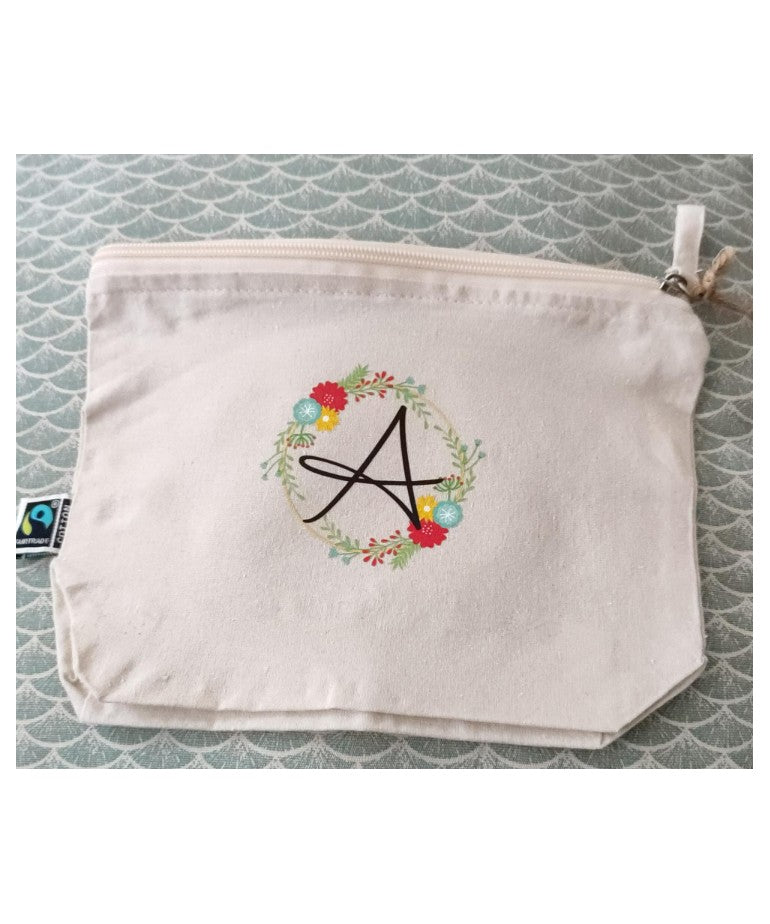 Neceser de algodón inicial floral