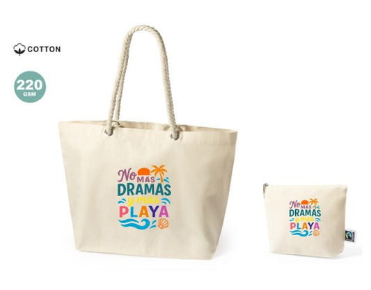 Pack bolso + neceser "No más dramas y más playa"